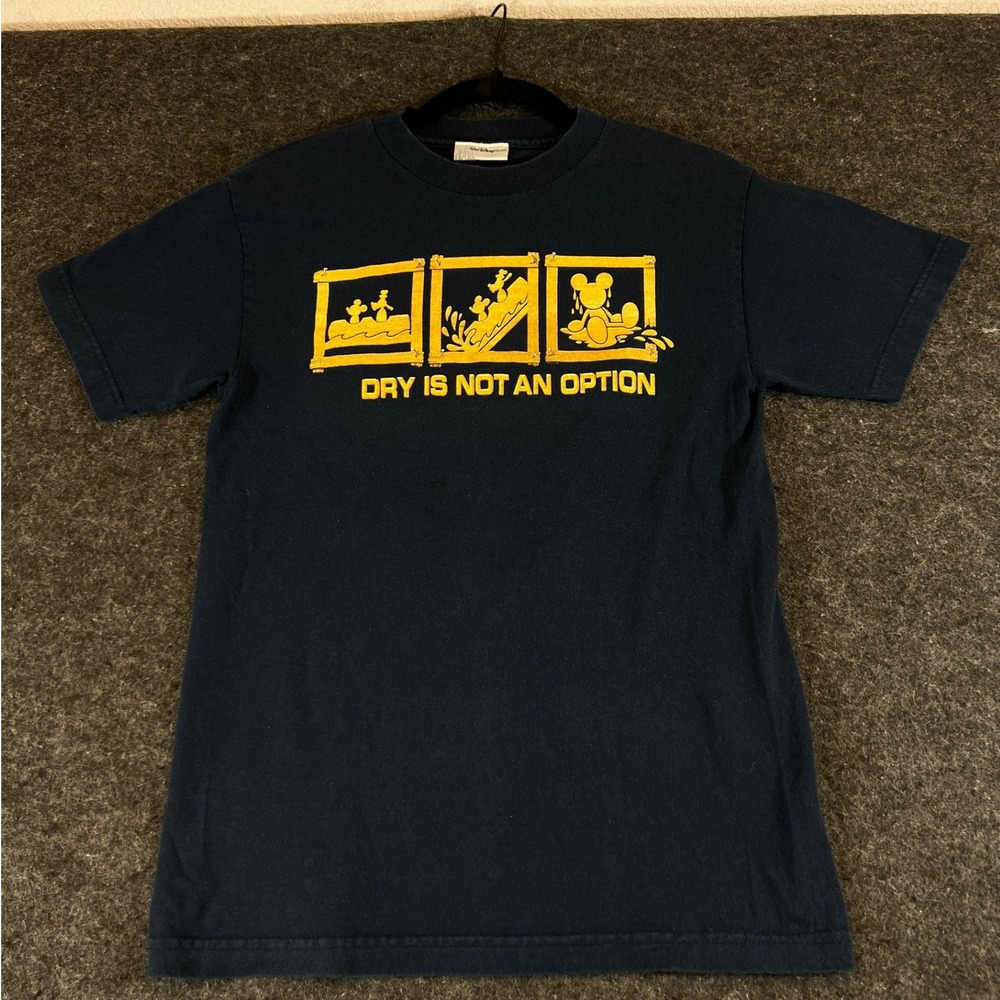 Vintage Walt Disney Magic Youth Shirt Mens Medium Navy Splash Mountain 90s USA
